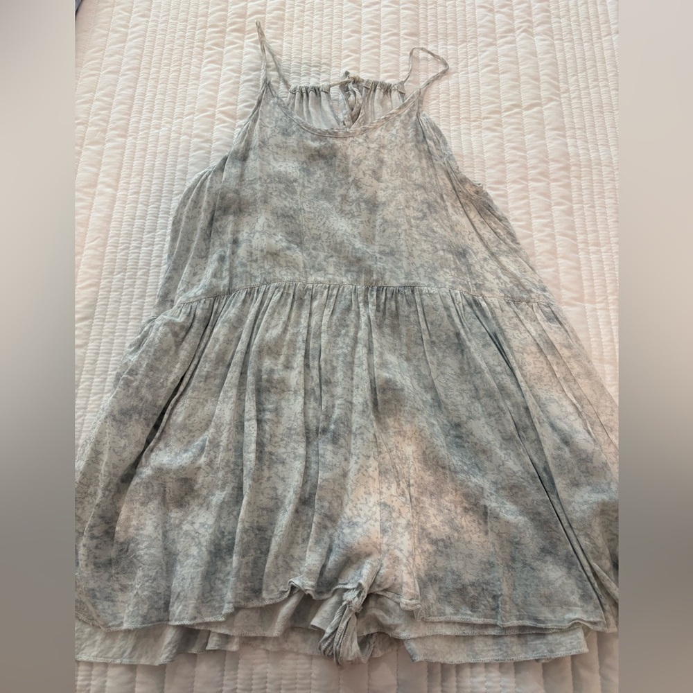 Gray and Blue Romper